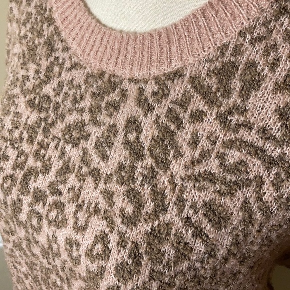 NWT Madewell Leopard Pink Sweater Merino Wool - Picture 5 of 9